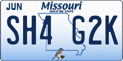 MO license plate SH4G2K
