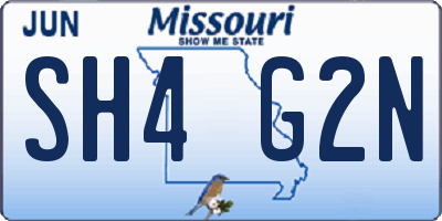 MO license plate SH4G2N