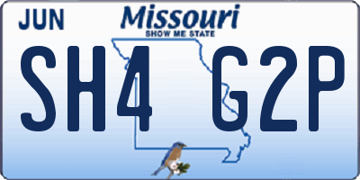MO license plate SH4G2P