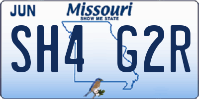 MO license plate SH4G2R