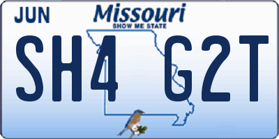 MO license plate SH4G2T