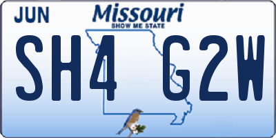 MO license plate SH4G2W