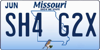 MO license plate SH4G2X