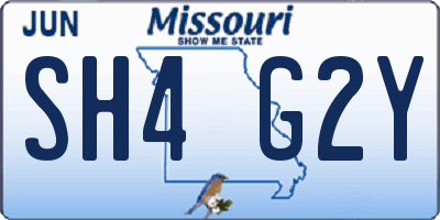 MO license plate SH4G2Y