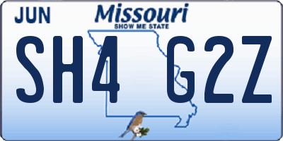 MO license plate SH4G2Z