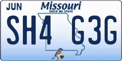 MO license plate SH4G3G