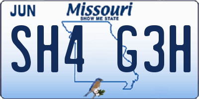 MO license plate SH4G3H