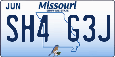 MO license plate SH4G3J