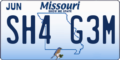 MO license plate SH4G3M