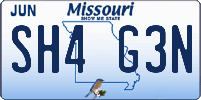 MO license plate SH4G3N