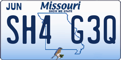 MO license plate SH4G3Q