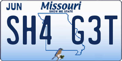 MO license plate SH4G3T
