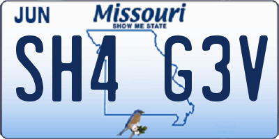 MO license plate SH4G3V