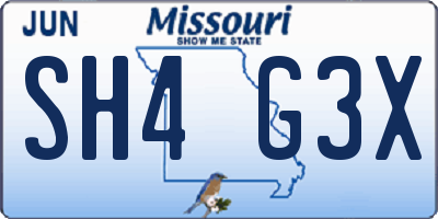 MO license plate SH4G3X