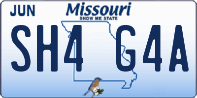 MO license plate SH4G4A