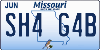 MO license plate SH4G4B