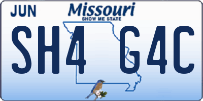 MO license plate SH4G4C
