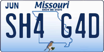 MO license plate SH4G4D