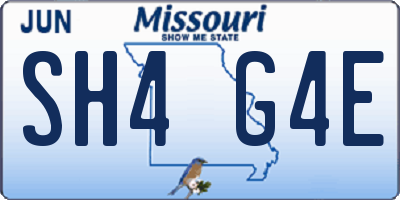MO license plate SH4G4E
