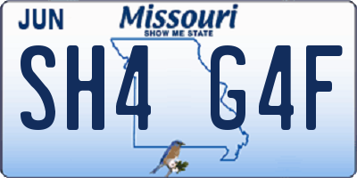 MO license plate SH4G4F