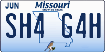 MO license plate SH4G4H