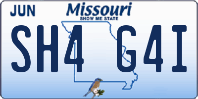 MO license plate SH4G4I