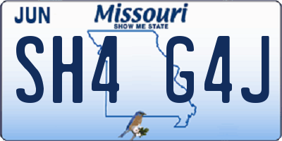 MO license plate SH4G4J