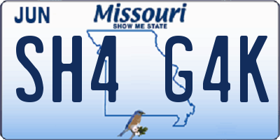 MO license plate SH4G4K
