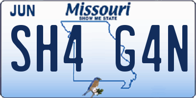 MO license plate SH4G4N