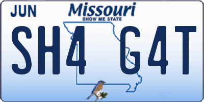 MO license plate SH4G4T