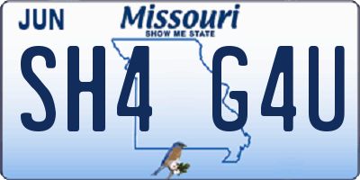 MO license plate SH4G4U