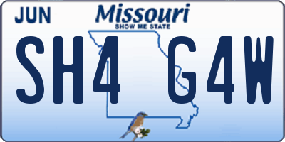 MO license plate SH4G4W