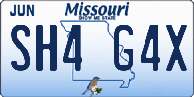 MO license plate SH4G4X