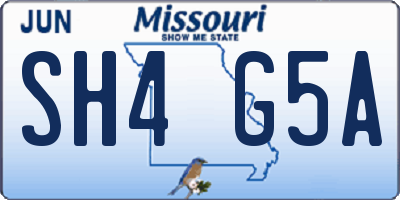 MO license plate SH4G5A