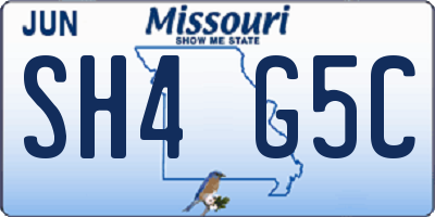 MO license plate SH4G5C