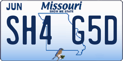 MO license plate SH4G5D