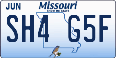 MO license plate SH4G5F