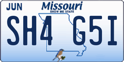 MO license plate SH4G5I