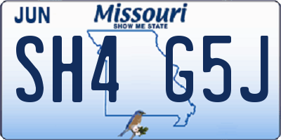 MO license plate SH4G5J