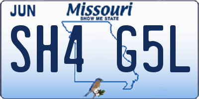 MO license plate SH4G5L