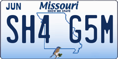 MO license plate SH4G5M