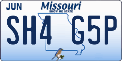 MO license plate SH4G5P