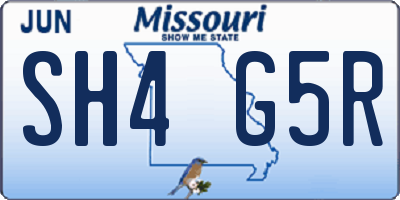 MO license plate SH4G5R