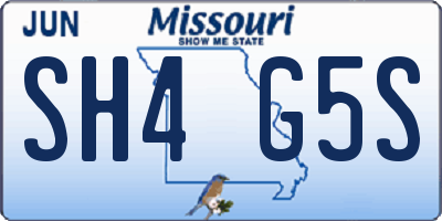 MO license plate SH4G5S