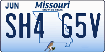 MO license plate SH4G5V