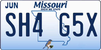 MO license plate SH4G5X