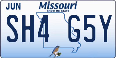 MO license plate SH4G5Y