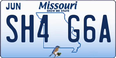 MO license plate SH4G6A