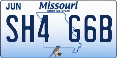 MO license plate SH4G6B
