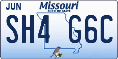 MO license plate SH4G6C